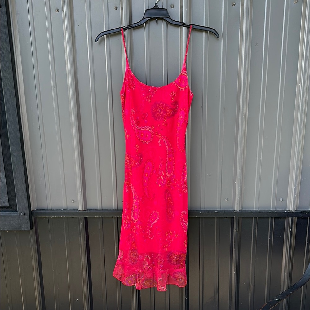Slinky Pink Paisley Slip Dress